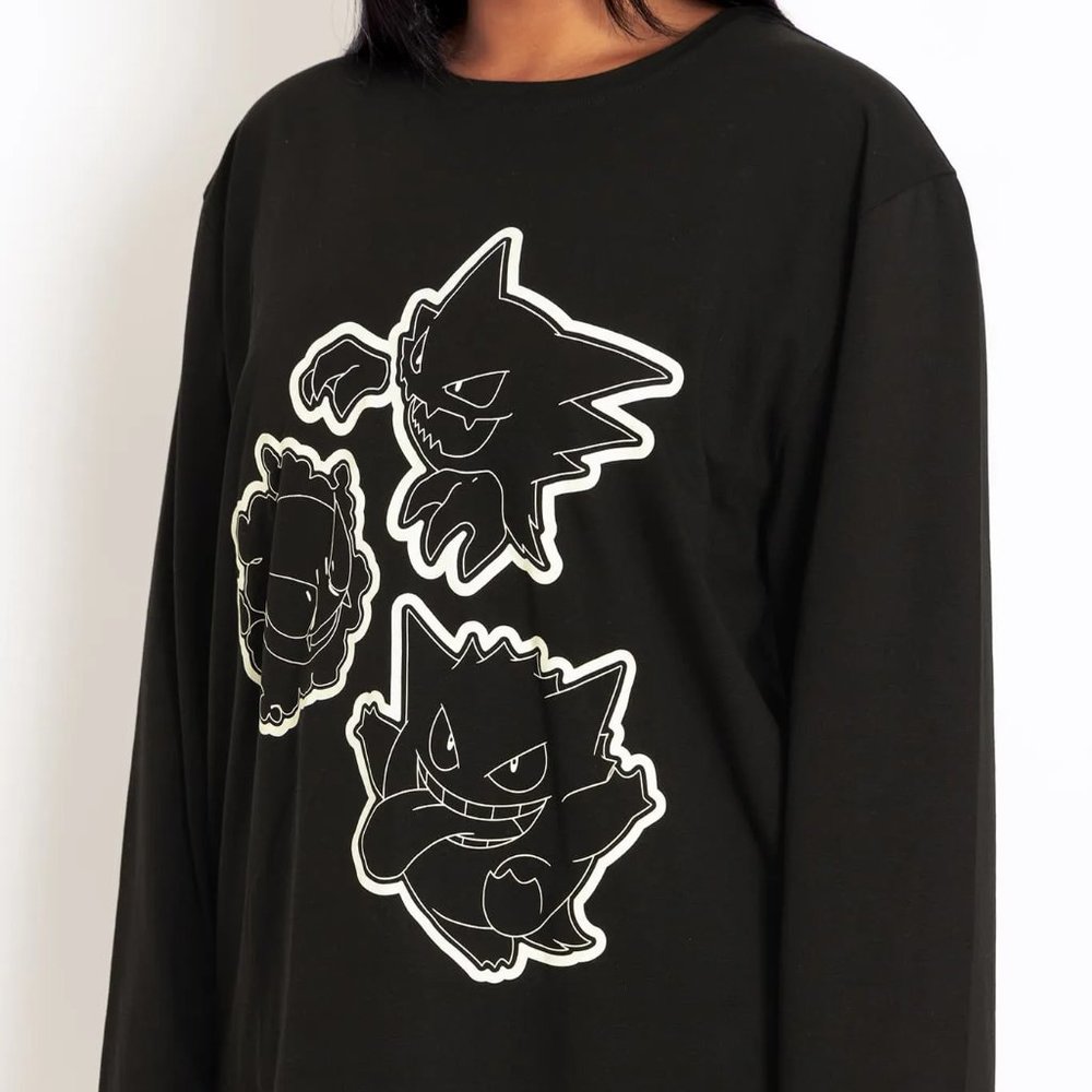 NWT BlackMilk x Pokemon Gastly Evolution long sleeve oversized pullover t-shirt - Picture 8 of 16